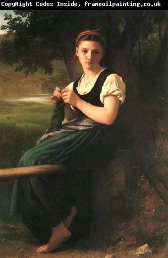 William-Adolphe Bouguereau The Knitting Girl